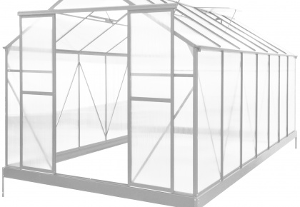 Przydomowa szklarnia aluminiowa - 12 m2 - Srebrna - Model GARDEN 1