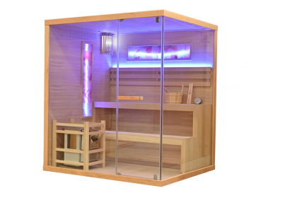 SAUNA FIŃSKA *PREMIUM* 200 ŚCIANA SOLNA / LED